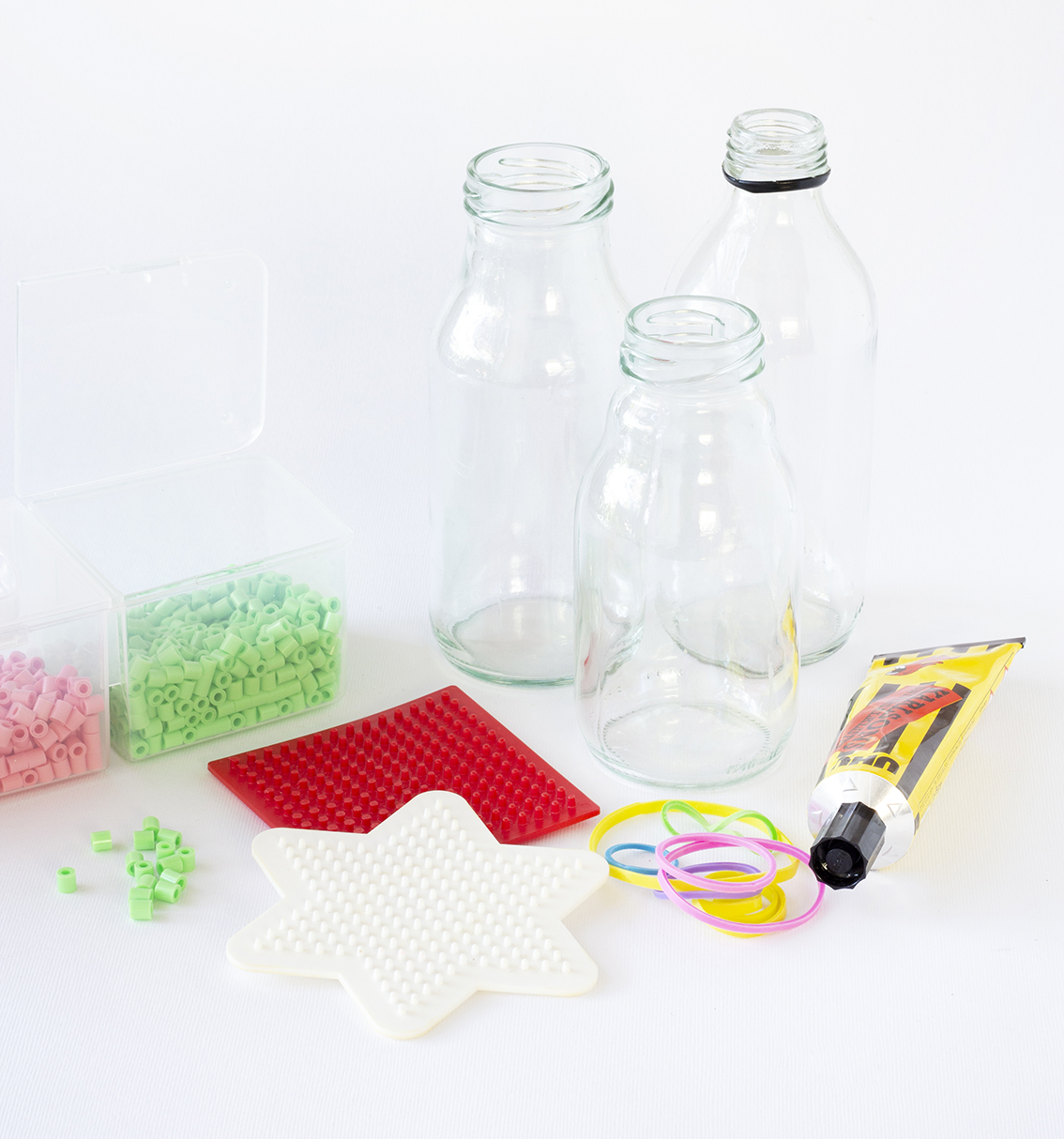 Dekorerade glasflaskor material | Pysselbolaget