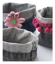 Baskets from jeans