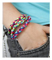 Colorful braided bracelets
