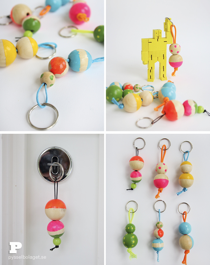 Wood bead keyrings PB 20146