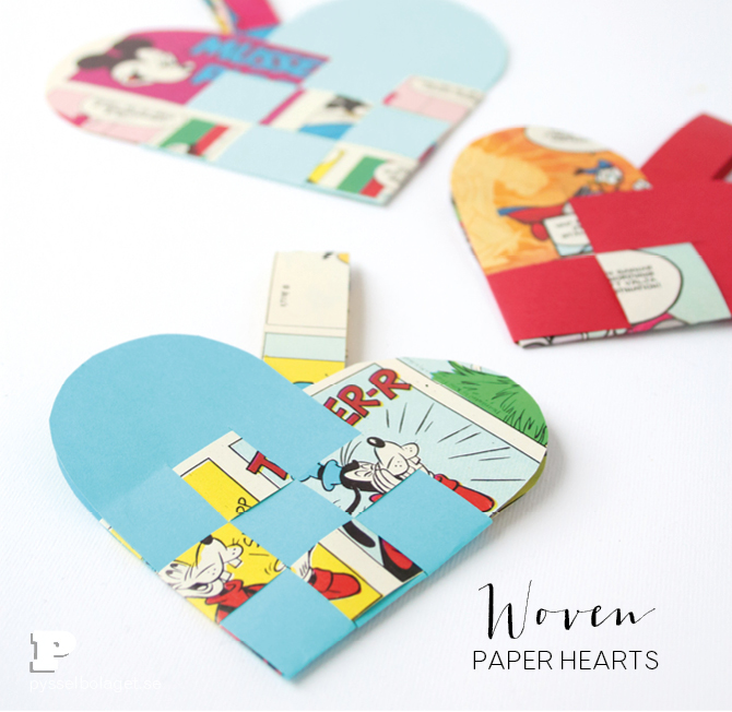 Woven paper hearts
